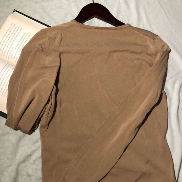 Ann Taylor small long sleeved top, tan - Picture 5 of 7